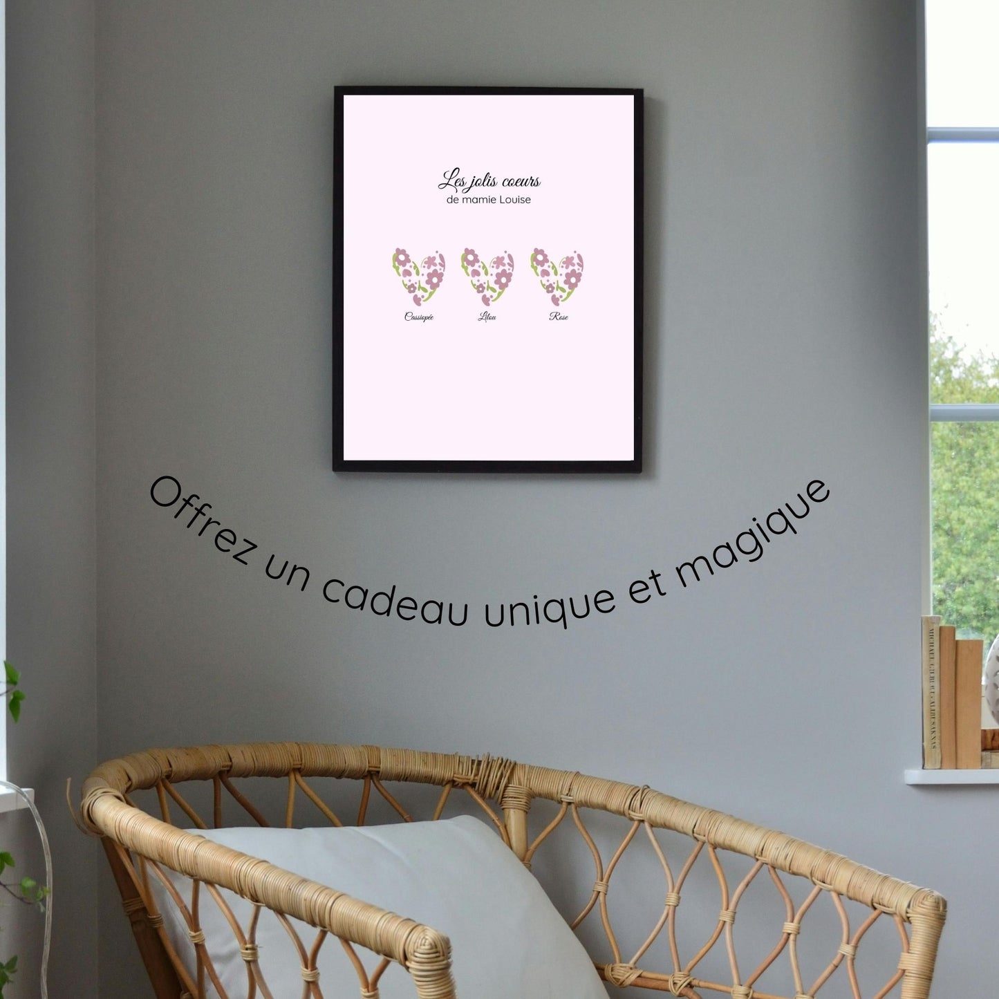 Affiche personnalisée les jolis coeurs de mamie