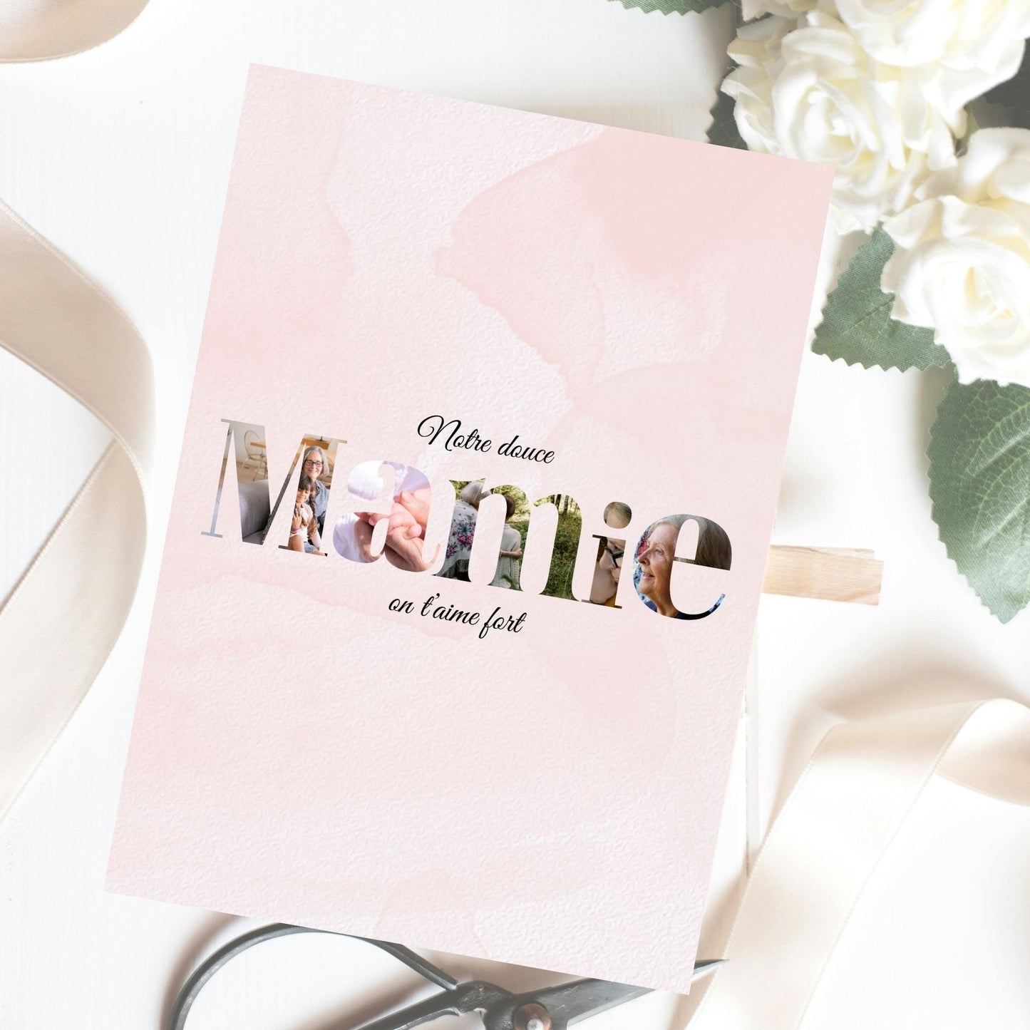 Affiche PDF à télécharger, personnalisée pèle-mêle MAMIE