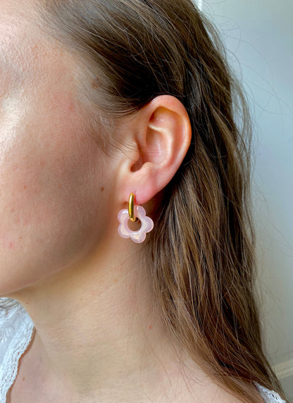 Boucles d'oreilles Maia Flouri rose pastel