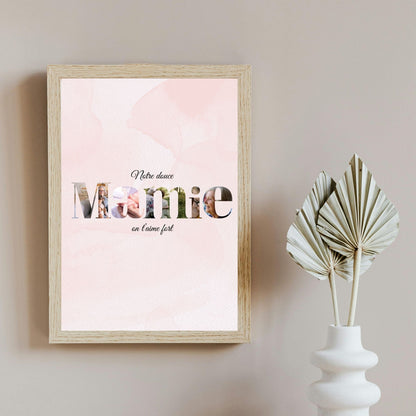 Affiche personnalisée pèle-mêle MAMIE
