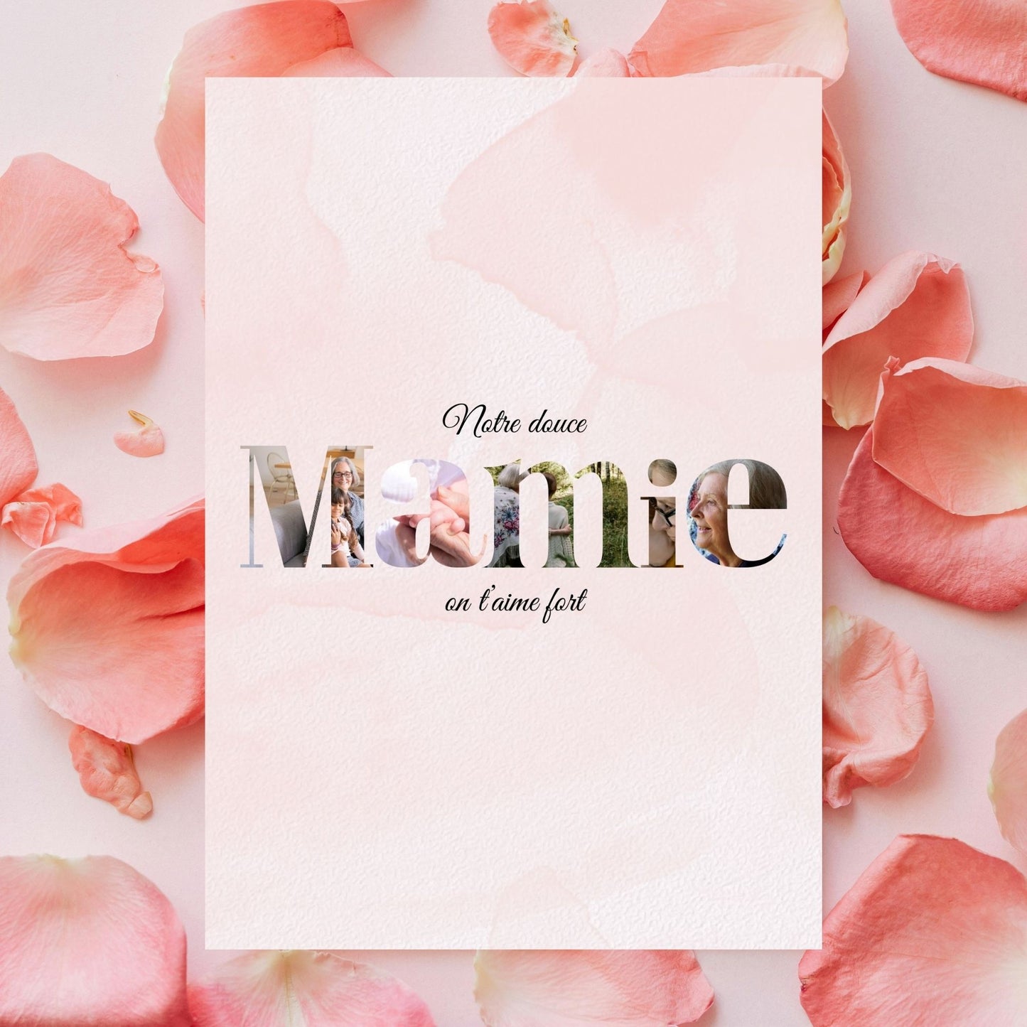 Affiche PDF à télécharger, personnalisée pèle-mêle MAMIE