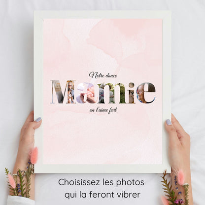 Affiche personnalisée pèle-mêle MAMIE