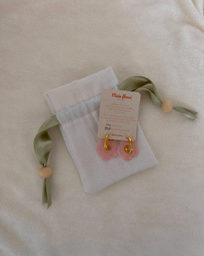 Boucles d'oreilles Maia Flouri rose pastel