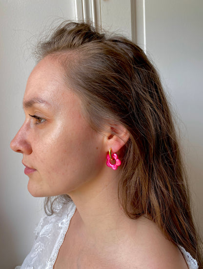 Boucles d'oreilles Maia Flouri rose fuchsia