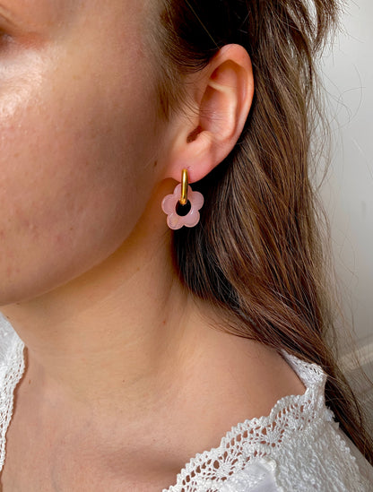 Boucles d'oreilles Maia Flouri rose pastel