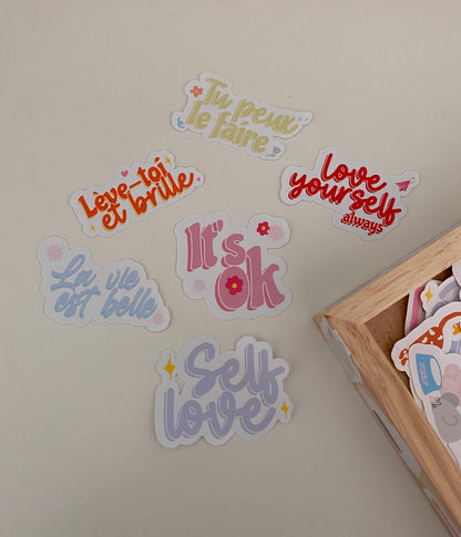 Set de 6 stickers phrases positives